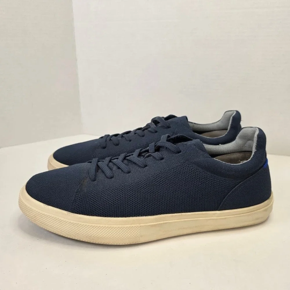 Rothy's Mens 11 RS01 Sneaker Navy Blue Knit Sustainable Lace Up Low Top